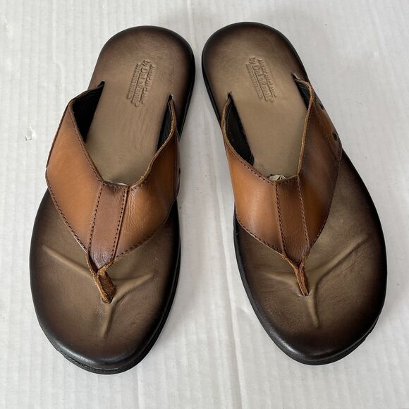 De La Rentis Handmade Leather Flip Flop Slip On Strap Sandals Mens 10 Vacation main image 8